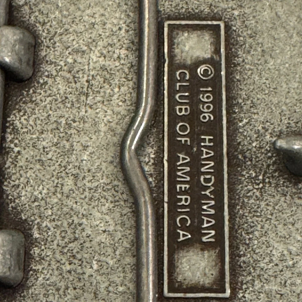 Handyman Club of America Life Member Belt Buckle Vintage 1996 Pewter Finish‎
